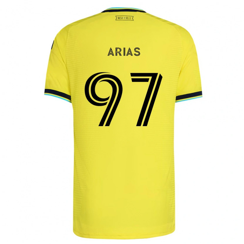 Danxen Heren Emmanuel Arias #97 Helder Geel Marineblauw Thuisshirt Thuistenue 2026/27 T-Shirt