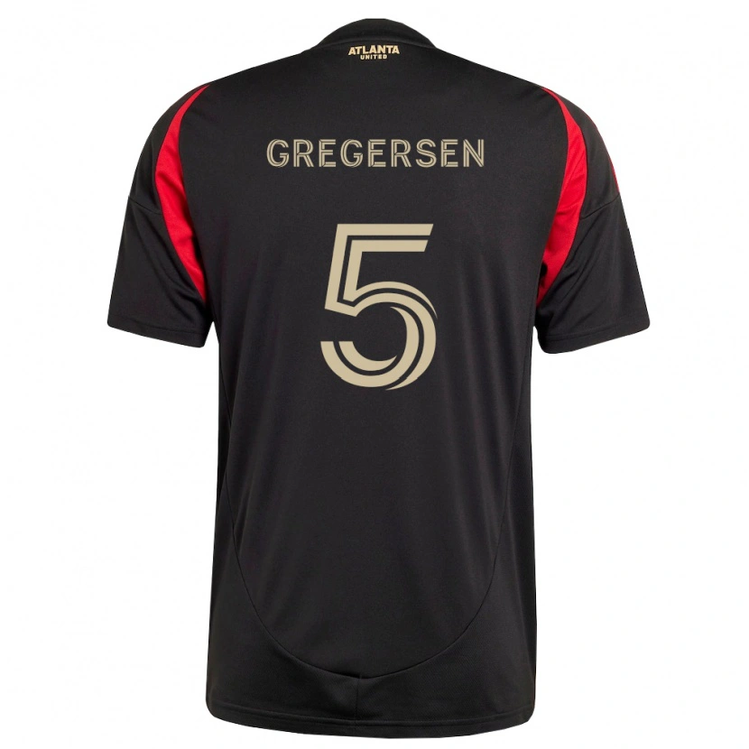 Danxen Heren Stian Gregersen #5 Zwart Rood Thuisshirt Thuistenue 2026/27 T-Shirt