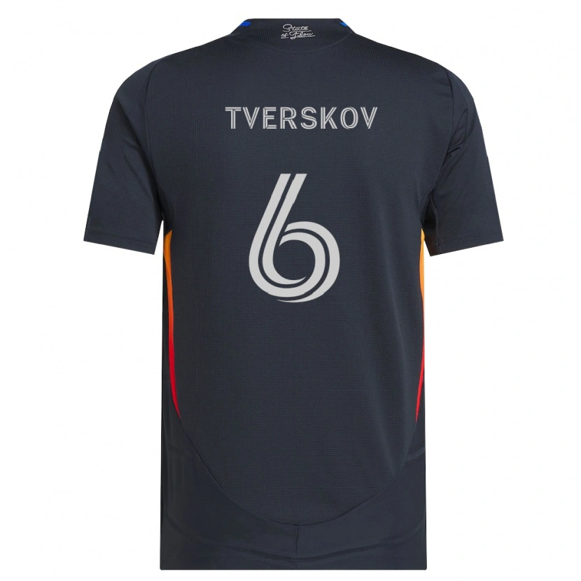 Danxen Heren Jeppe Tverskov #6 Donkergrijs Rood Thuisshirt Thuistenue 2026/27 T-Shirt