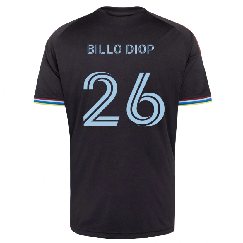 Danxen Heren Mamadou Billo Diop #26 Zwart Hemelsblauw Thuisshirt Thuistenue 2026/27 T-Shirt