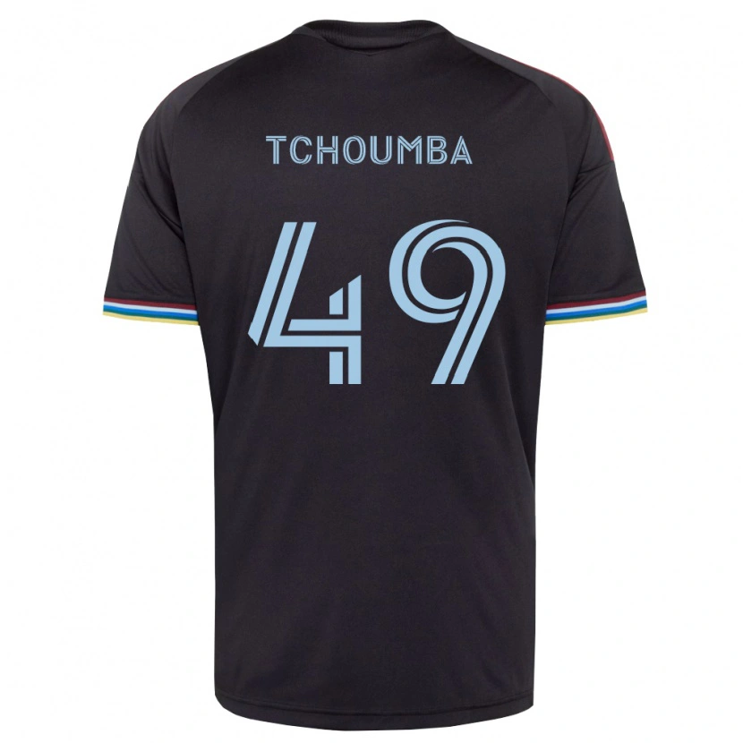 Danxen Heren Nathan Tchoumba #49 Zwart Hemelsblauw Thuisshirt Thuistenue 2026/27 T-Shirt