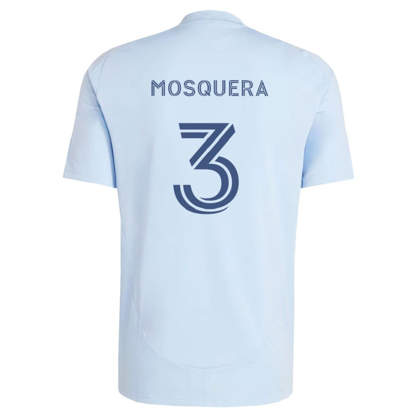 Danxen Heren Moisés Mosquera #3 Lichtblauw Lichtgrijs Thuisshirt Thuistenue 2026/27 T-Shirt