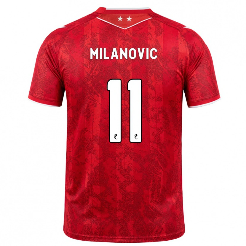 Danxen Heren Nicolas Milanovic #11 Rood Wit Thuisshirt Thuistenue 2026/27 T-Shirt