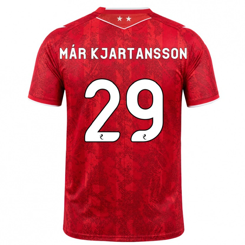 Danxen Heren Kjartan Már Kjartansson #29 Rood Wit Thuisshirt Thuistenue 2026/27 T-Shirt