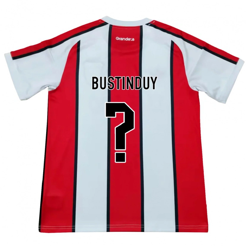 Danxen Heren Agustín Bustinduy #0 Wit Rood Zwart Uitshirt Uittenue 2026/27 T-Shirt