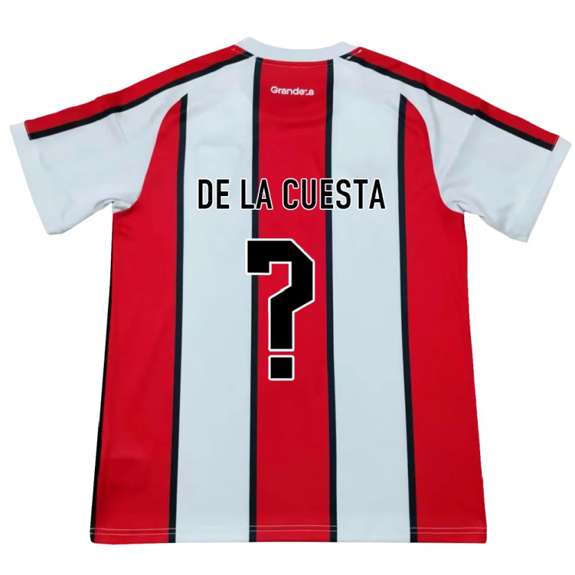 Danxen Heren Agustín De La Cuesta #0 Wit Rood Zwart Uitshirt Uittenue 2026/27 T-Shirt