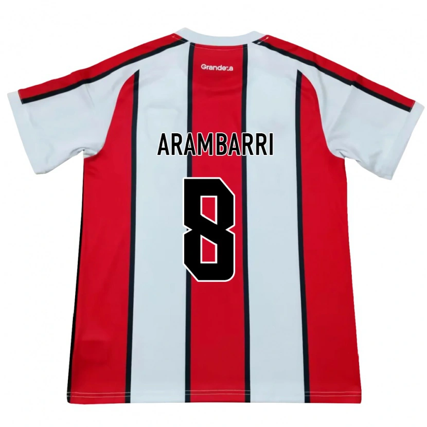Danxen Heren Mauro Arambarri #8 Wit Rood Zwart Uitshirt Uittenue 2026/27 T-Shirt