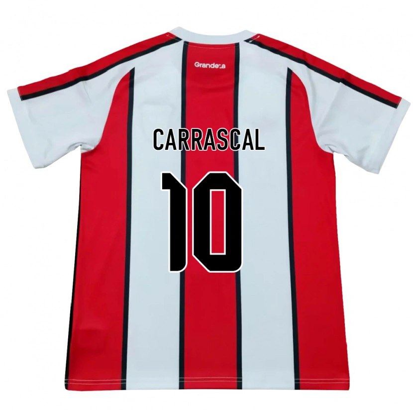 Danxen Heren Jorge Carrascal #10 Wit Rood Zwart Uitshirt Uittenue 2026/27 T-Shirt