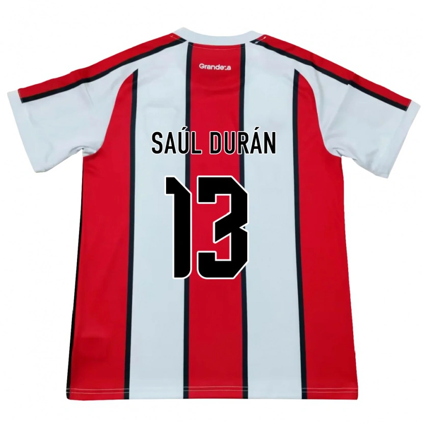 Danxen Heren Saúl Durán #13 Wit Rood Zwart Uitshirt Uittenue 2026/27 T-Shirt