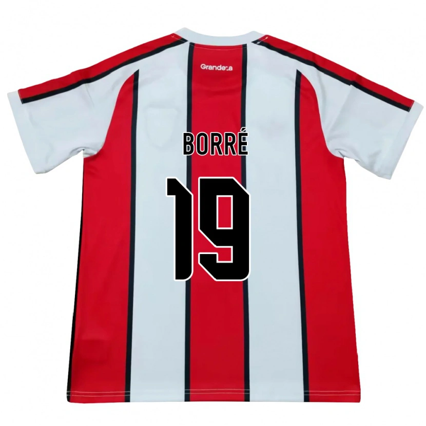 Danxen Heren Rafael Santos Borré #19 Wit Rood Zwart Uitshirt Uittenue 2026/27 T-Shirt