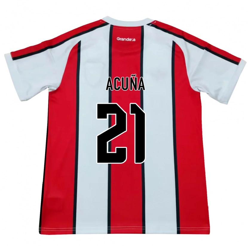 Danxen Heren Marcos Acuña #21 Wit Rood Zwart Uitshirt Uittenue 2026/27 T-Shirt