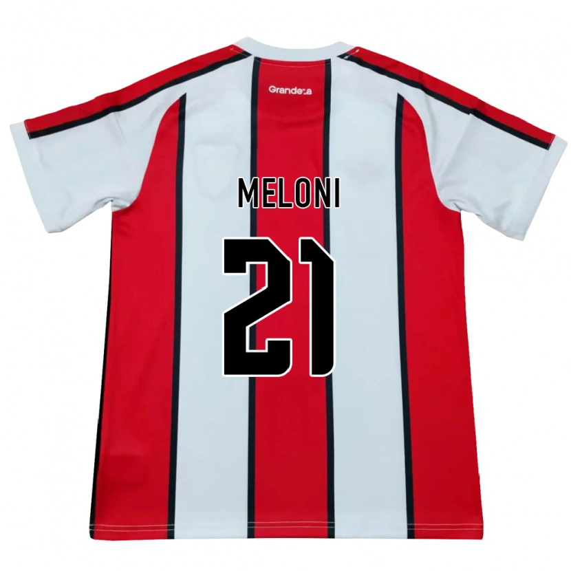 Danxen Heren Santiago Meloni #21 Wit Rood Zwart Uitshirt Uittenue 2026/27 T-Shirt