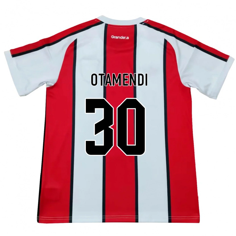 Danxen Heren Nicolás Otamendi #30 Wit Rood Zwart Uitshirt Uittenue 2026/27 T-Shirt