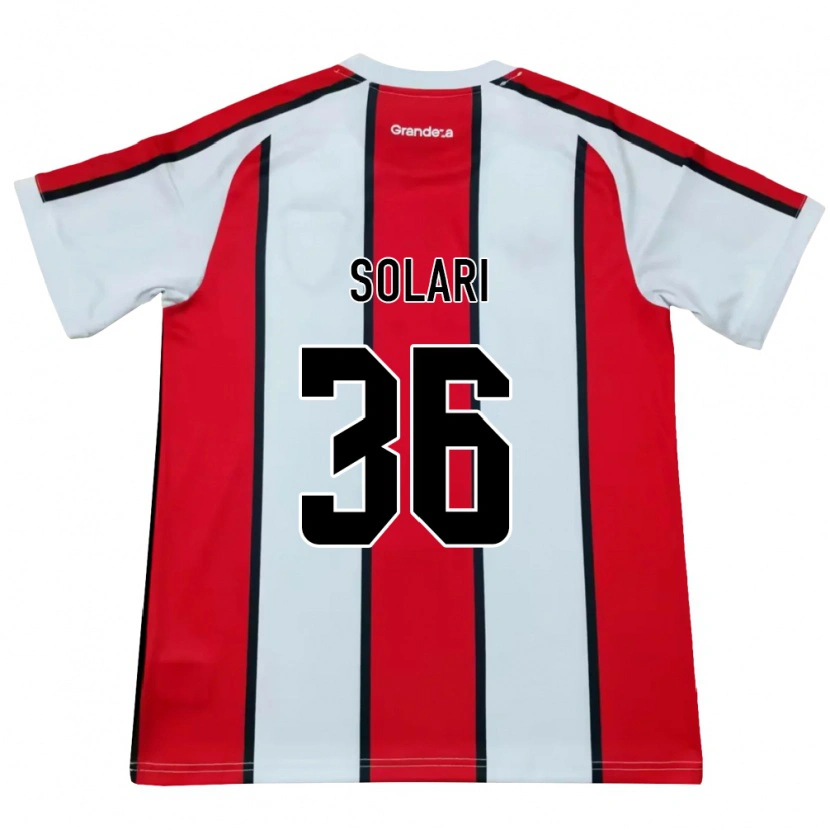 Danxen Heren Pablo Solari #36 Wit Rood Zwart Uitshirt Uittenue 2026/27 T-Shirt