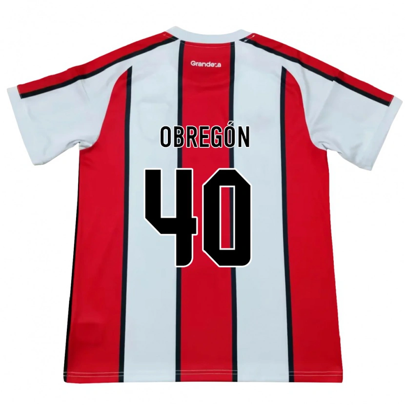 Danxen Heren Agustín Obregón #40 Wit Rood Zwart Uitshirt Uittenue 2026/27 T-Shirt