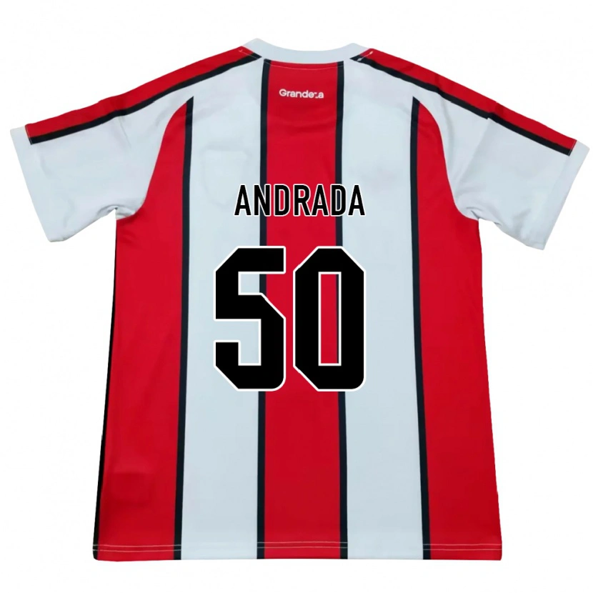 Danxen Heren Tobías Andrada #50 Wit Rood Zwart Uitshirt Uittenue 2026/27 T-Shirt