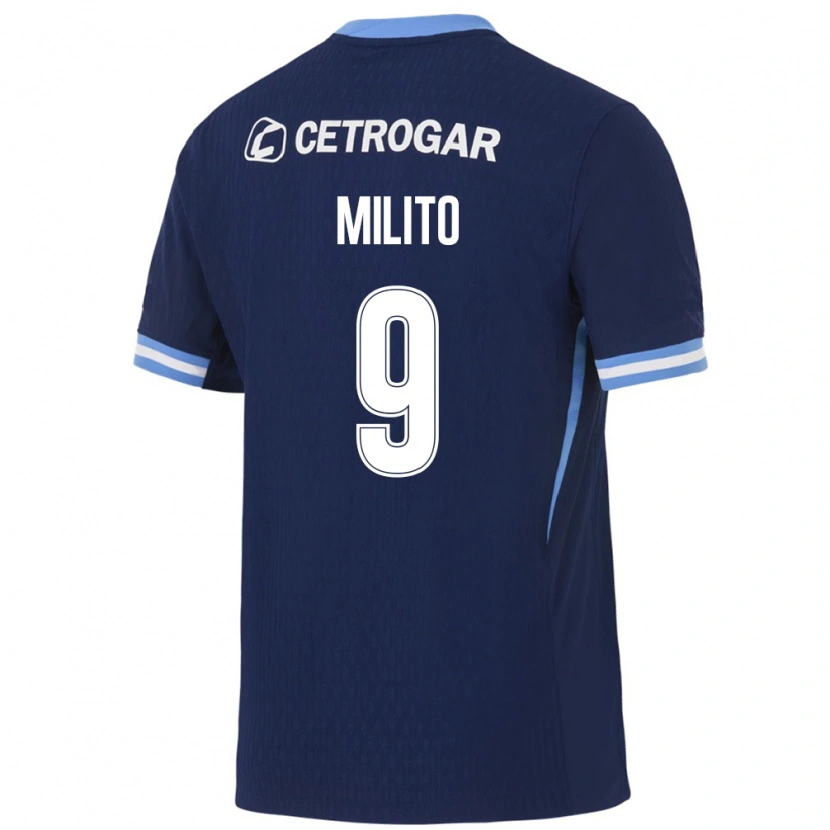Danxen Heren Leandro Milito #9 Koninklijk Blauw Lichtblauw Wit Uitshirt Uittenue 2026/27 T-Shirt