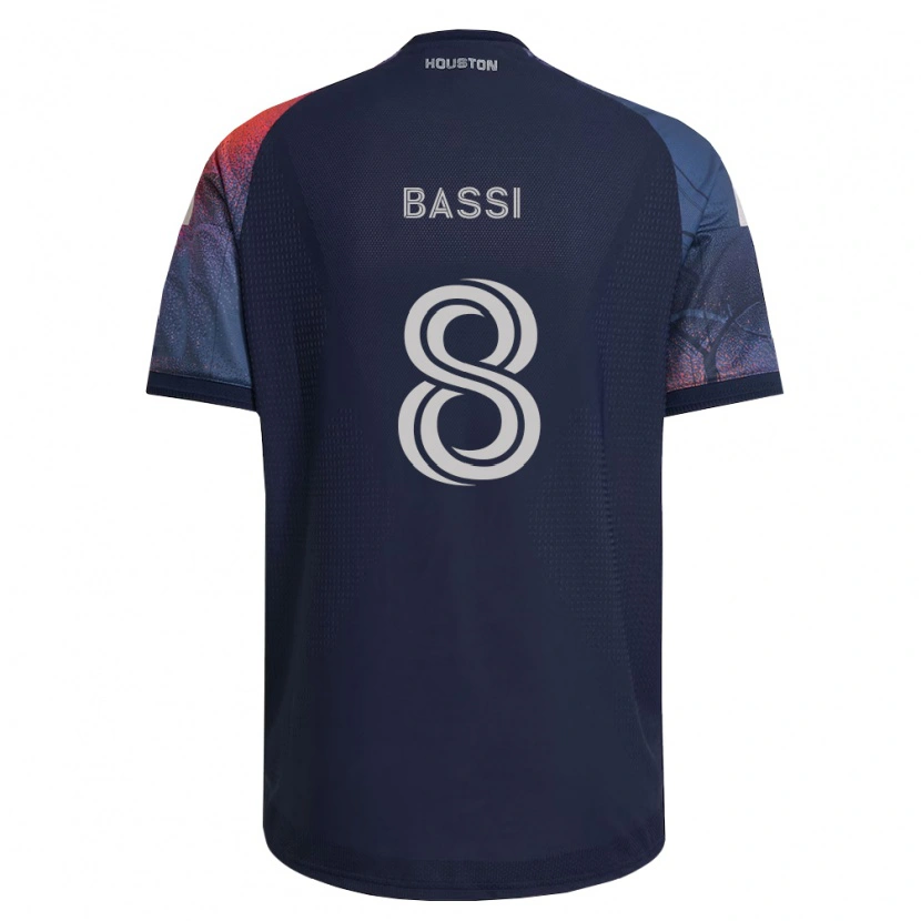 Danxen Heren Amine Bassi #8 Diep Blauw Wit Oranje Uitshirt Uittenue 2026/27 T-Shirt