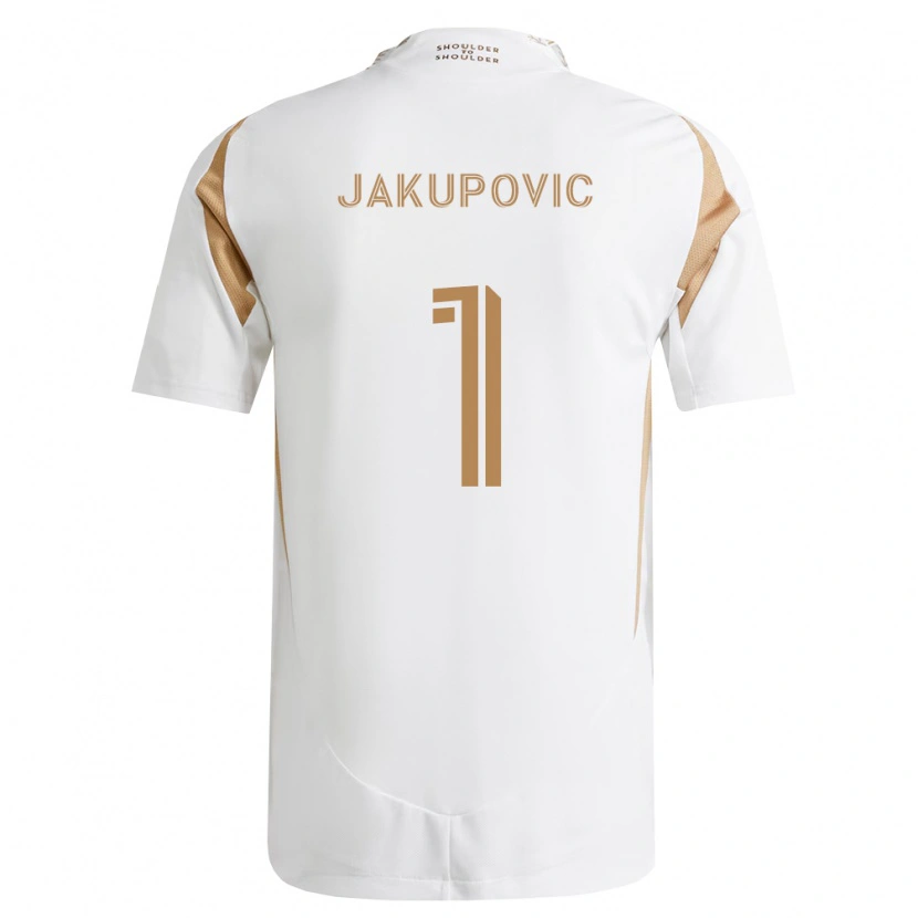 Danxen Heren Eldin Jakupovic #1 Wit Bruin Uitshirt Uittenue 2026/27 T-Shirt