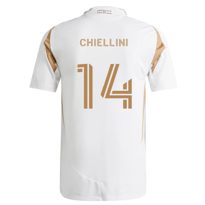 Danxen Heren Giorgio Chiellini #14 Wit Bruin Uitshirt Uittenue 2026/27 T-Shirt