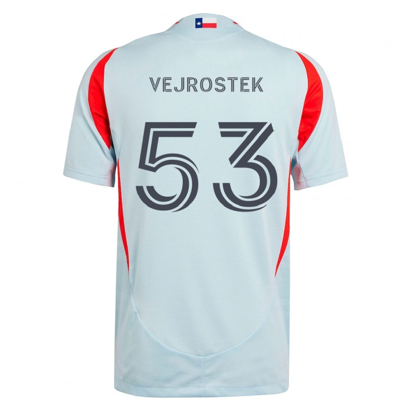 Danxen Heren Liam Vejrostek #53 Donkergrijs Wit Rood Uitshirt Uittenue 2026/27 T-Shirt