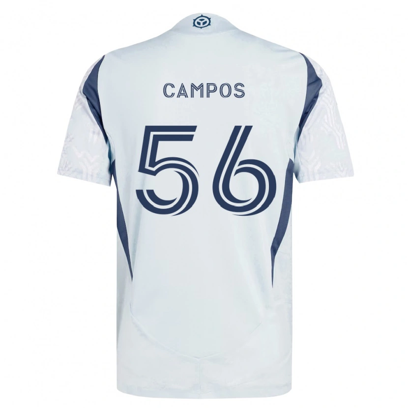Danxen Heren Edgar Campos #56 Blauw Grijs Wit Uitshirt Uittenue 2026/27 T-Shirt
