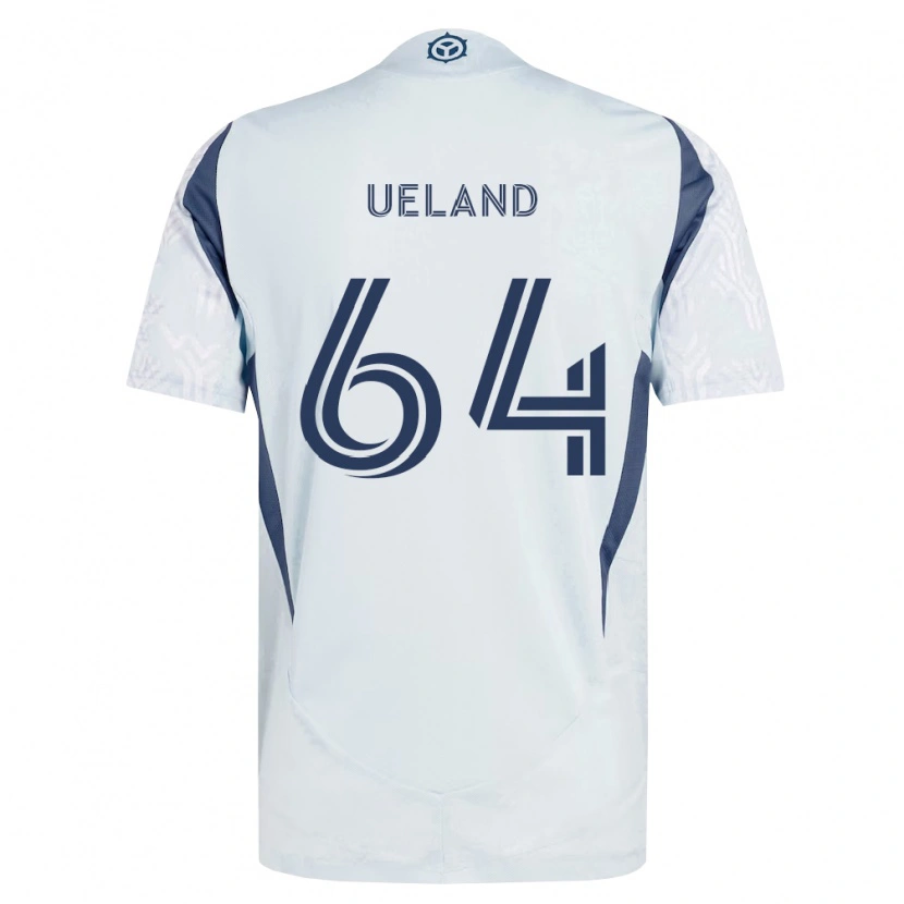 Danxen Heren Andreas Ueland #64 Blauw Grijs Wit Uitshirt Uittenue 2026/27 T-Shirt