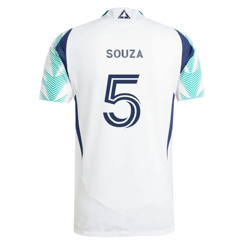 Danxen Heren Victor Souza #5 Wit Marineblauw Lichtgroen Uitshirt Uittenue 2026/27 T-Shirt