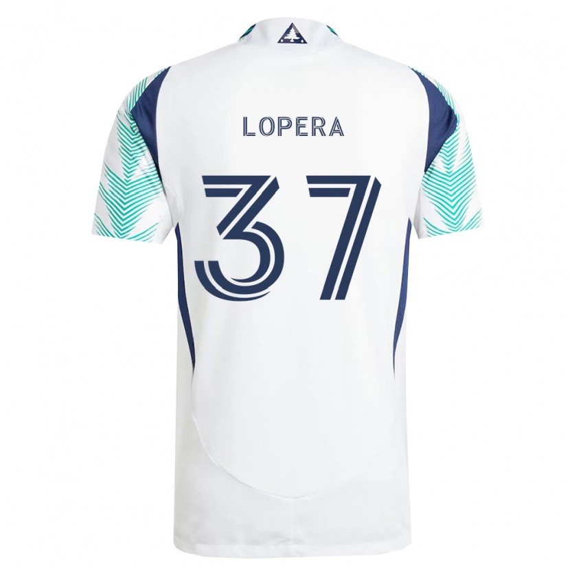 Danxen Heren Steban Lopera #37 Wit Marineblauw Lichtgroen Uitshirt Uittenue 2026/27 T-Shirt