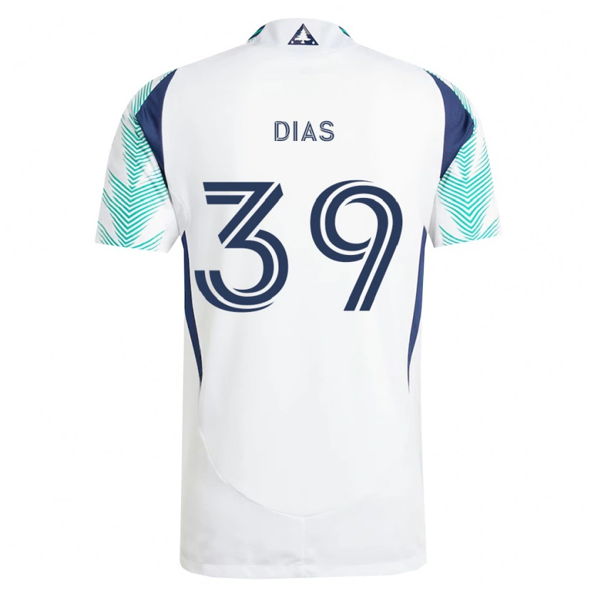 Danxen Heren Marcos Dias #39 Wit Marineblauw Lichtgroen Uitshirt Uittenue 2026/27 T-Shirt