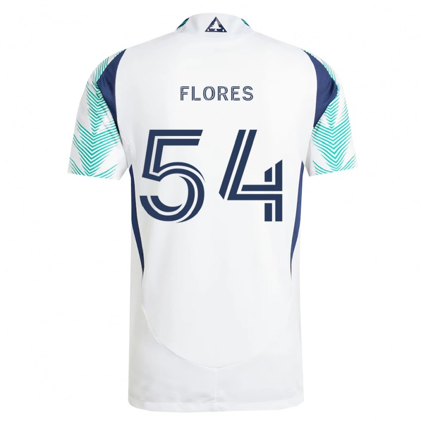 Danxen Heren Edwin Flores #54 Wit Marineblauw Lichtgroen Uitshirt Uittenue 2026/27 T-Shirt
