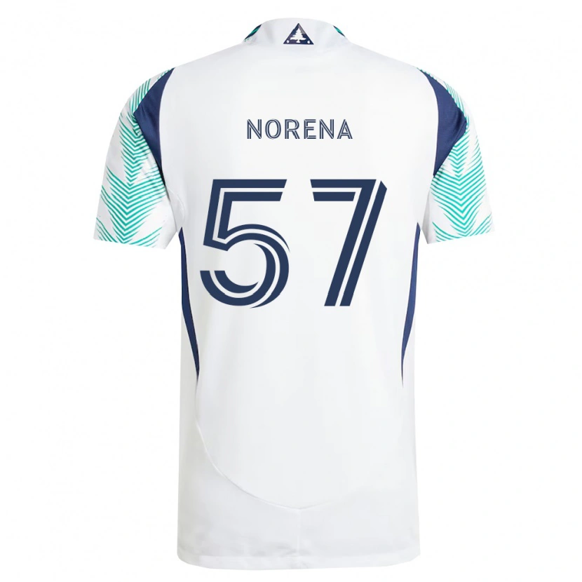 Danxen Heren Bryan Norena #57 Wit Marineblauw Lichtgroen Uitshirt Uittenue 2026/27 T-Shirt