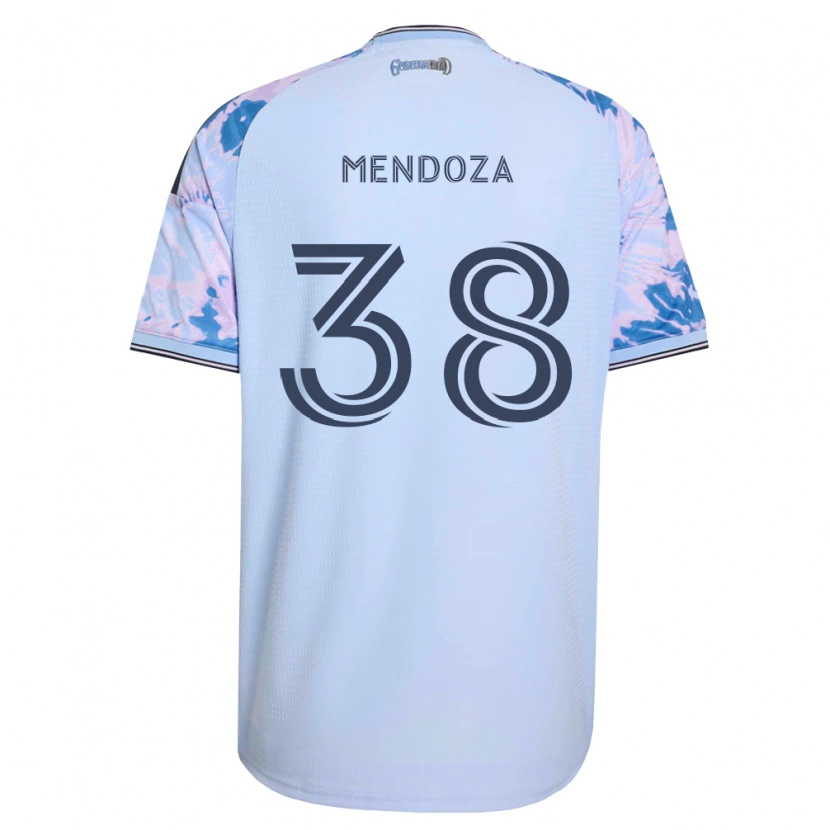 Danxen Heren Edwyn Mendoza #38 Koninklijk Blauw Wit Zwart Uitshirt Uittenue 2026/27 T-Shirt