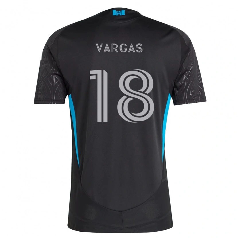 Danxen Heren Kerwin Vargas #18 Zwart Wit Hemelsblauw Uitshirt Uittenue 2026/27 T-Shirt