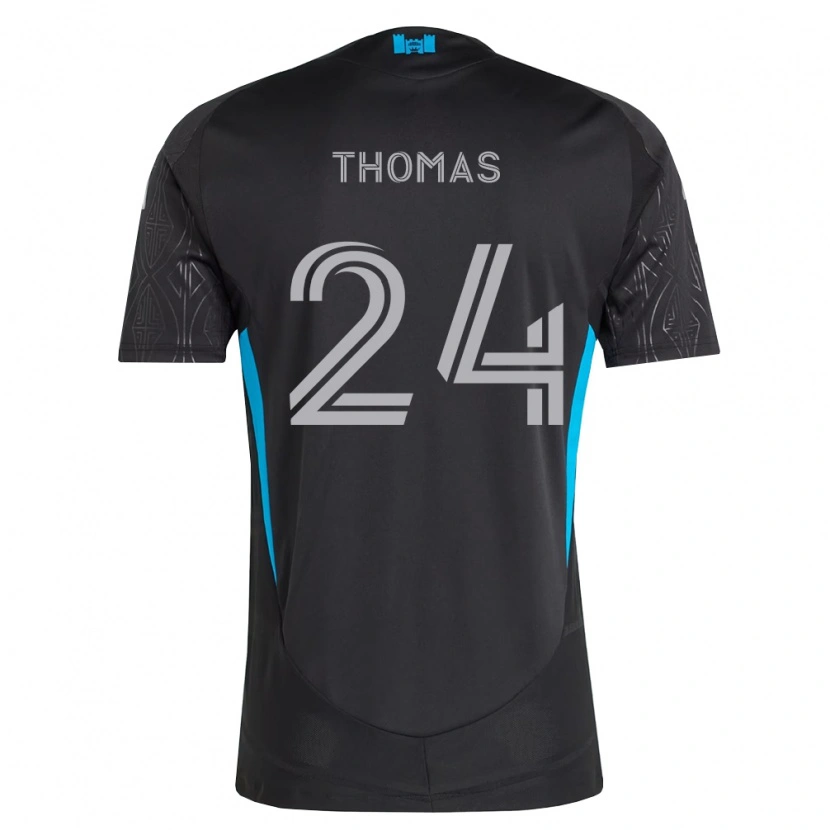 Danxen Heren Mikah Thomas #24 Zwart Wit Hemelsblauw Uitshirt Uittenue 2026/27 T-Shirt