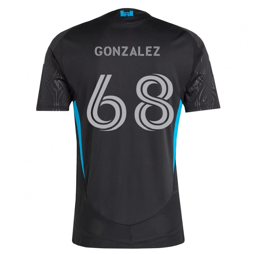 Danxen Heren Carlos Gonzalez #68 Zwart Wit Hemelsblauw Uitshirt Uittenue 2026/27 T-Shirt