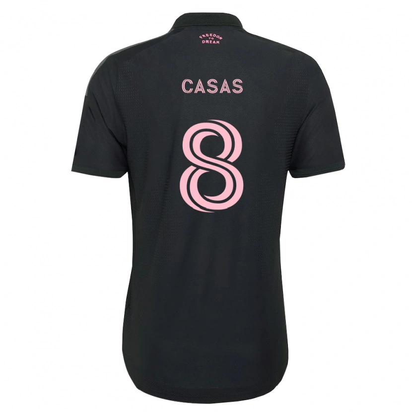 Danxen Heren Pep Casas #8 Roze Zwart Wit Uitshirt Uittenue 2026/27 T-Shirt