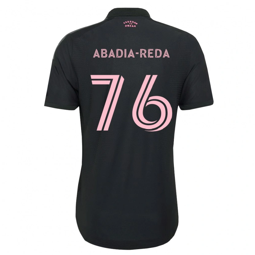 Danxen Heren Ezequiel Abadia-Reda #76 Roze Zwart Wit Uitshirt Uittenue 2026/27 T-Shirt