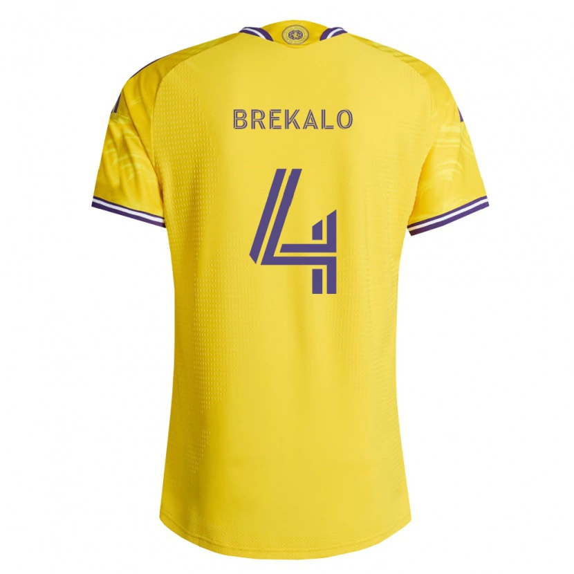 Danxen Heren David Brekalo #4 Geel Paars Uitshirt Uittenue 2026/27 T-Shirt