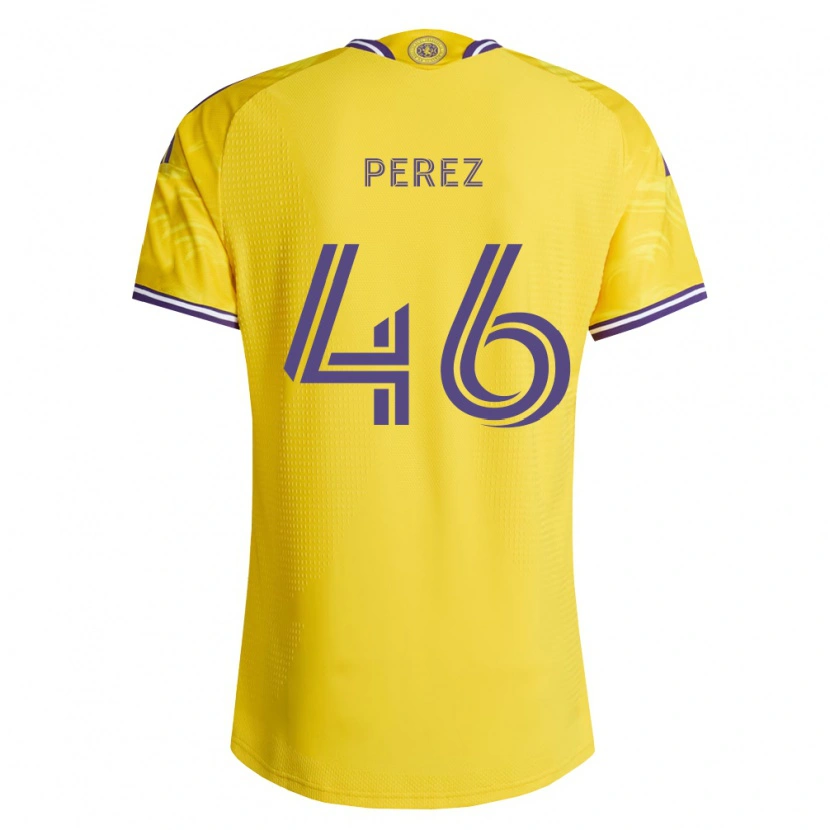 Danxen Heren Franco Pérez #46 Geel Paars Uitshirt Uittenue 2026/27 T-Shirt
