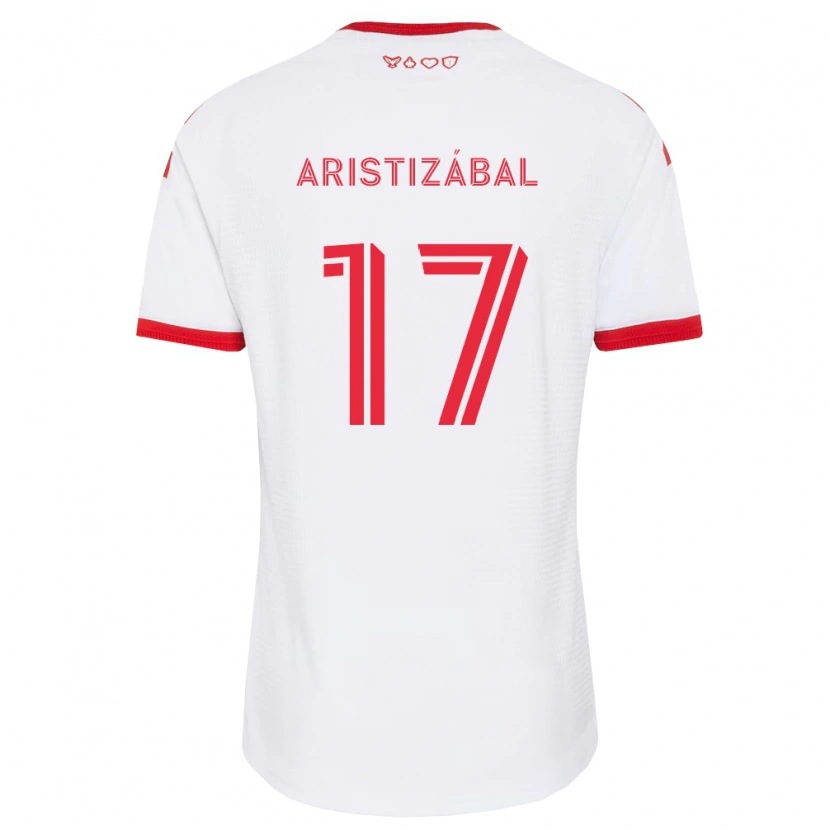 Danxen Heren Emilio Aristizábal #17 Wit Rood Zwart Uitshirt Uittenue 2026/27 T-Shirt