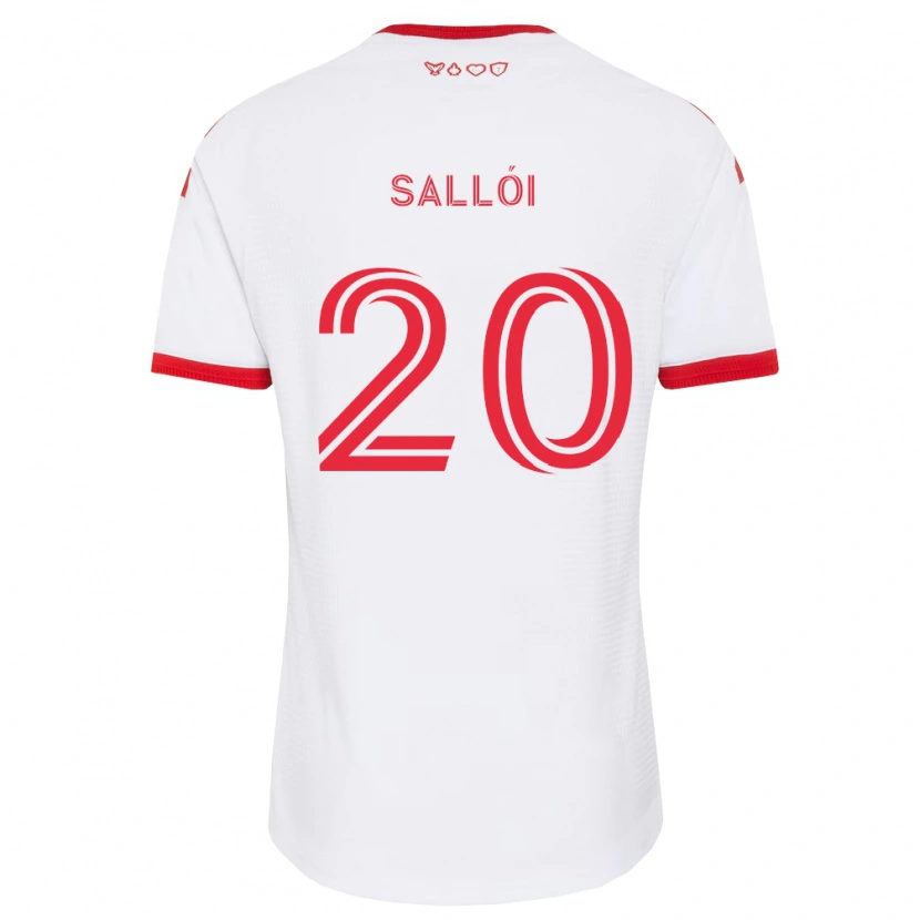 Danxen Heren Dániel Sallói #20 Wit Rood Zwart Uitshirt Uittenue 2026/27 T-Shirt