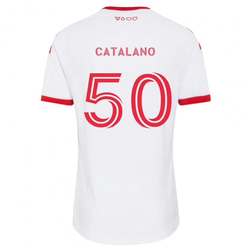Danxen Heren Gianluca Catalano #50 Wit Rood Zwart Uitshirt Uittenue 2026/27 T-Shirt