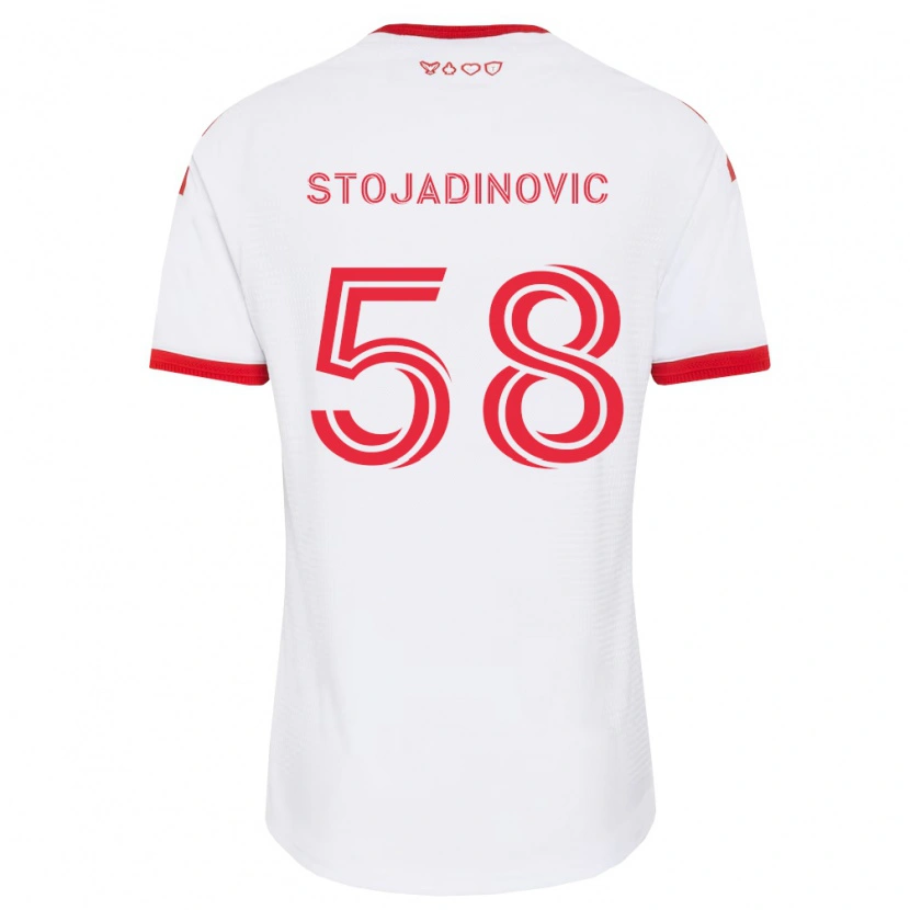 Danxen Heren Marko Stojadinovic #58 Wit Rood Zwart Uitshirt Uittenue 2026/27 T-Shirt