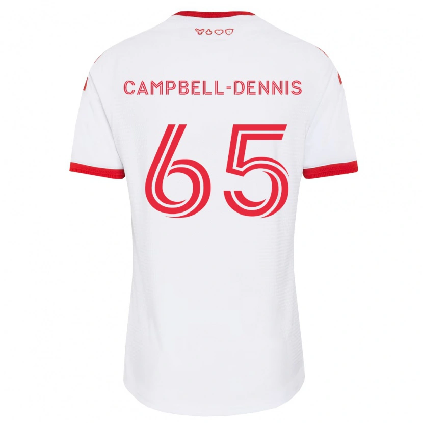 Danxen Heren Raequan Campbell-Dennis #65 Wit Rood Zwart Uitshirt Uittenue 2026/27 T-Shirt