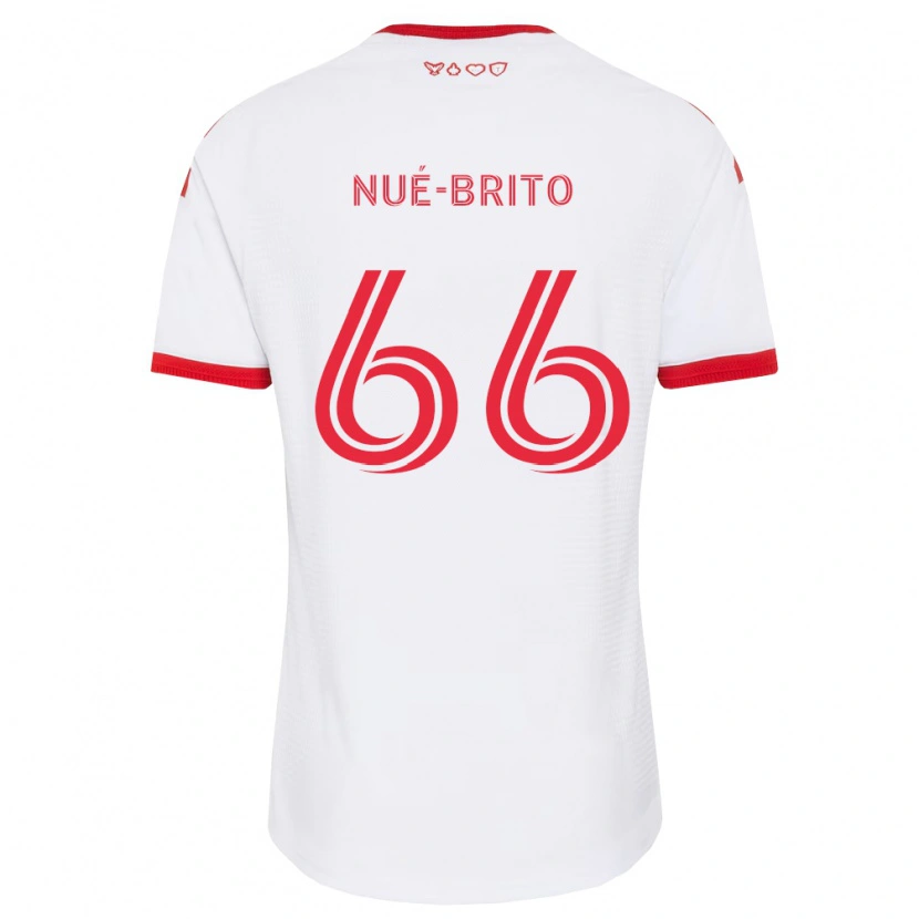Danxen Heren Diego Nué-Brito #66 Wit Rood Zwart Uitshirt Uittenue 2026/27 T-Shirt