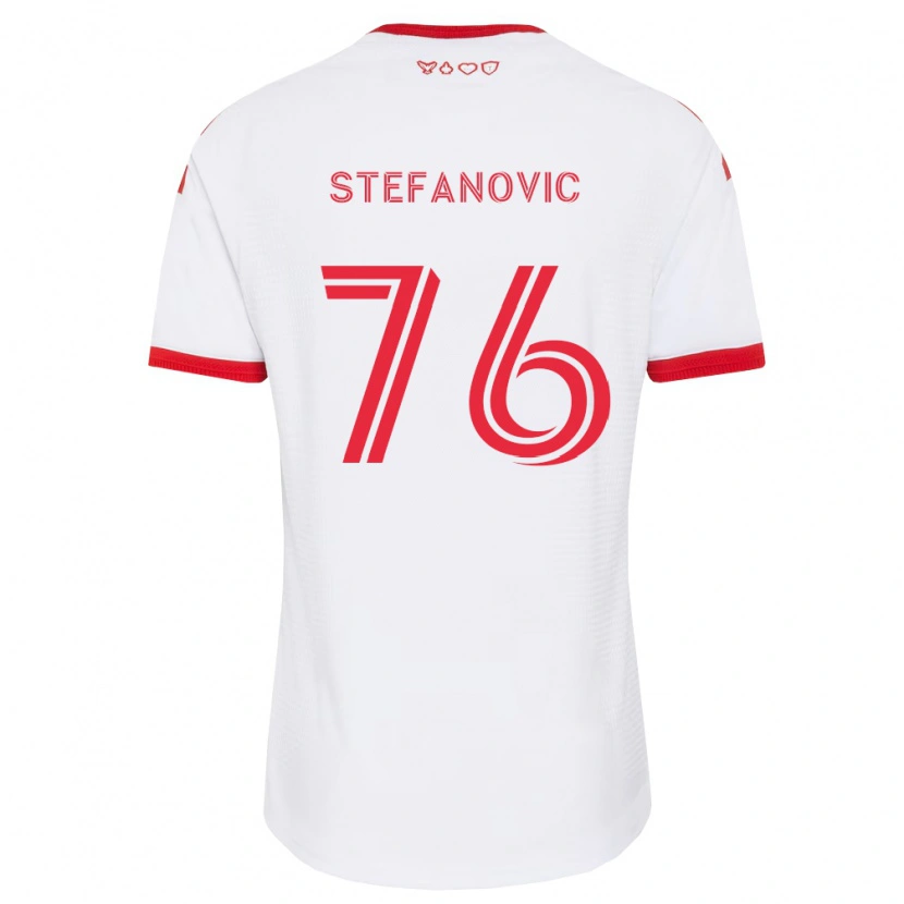 Danxen Heren Lazar Stefanović #76 Wit Rood Zwart Uitshirt Uittenue 2026/27 T-Shirt