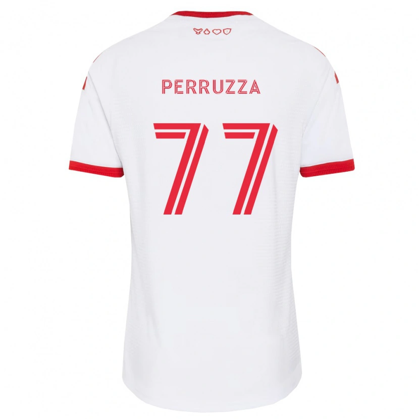 Danxen Heren Jordan Perruzza #77 Wit Rood Zwart Uitshirt Uittenue 2026/27 T-Shirt
