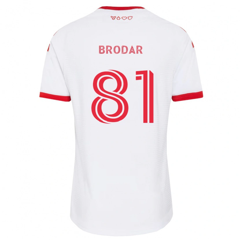 Danxen Heren Niko Brodar #81 Wit Rood Zwart Uitshirt Uittenue 2026/27 T-Shirt