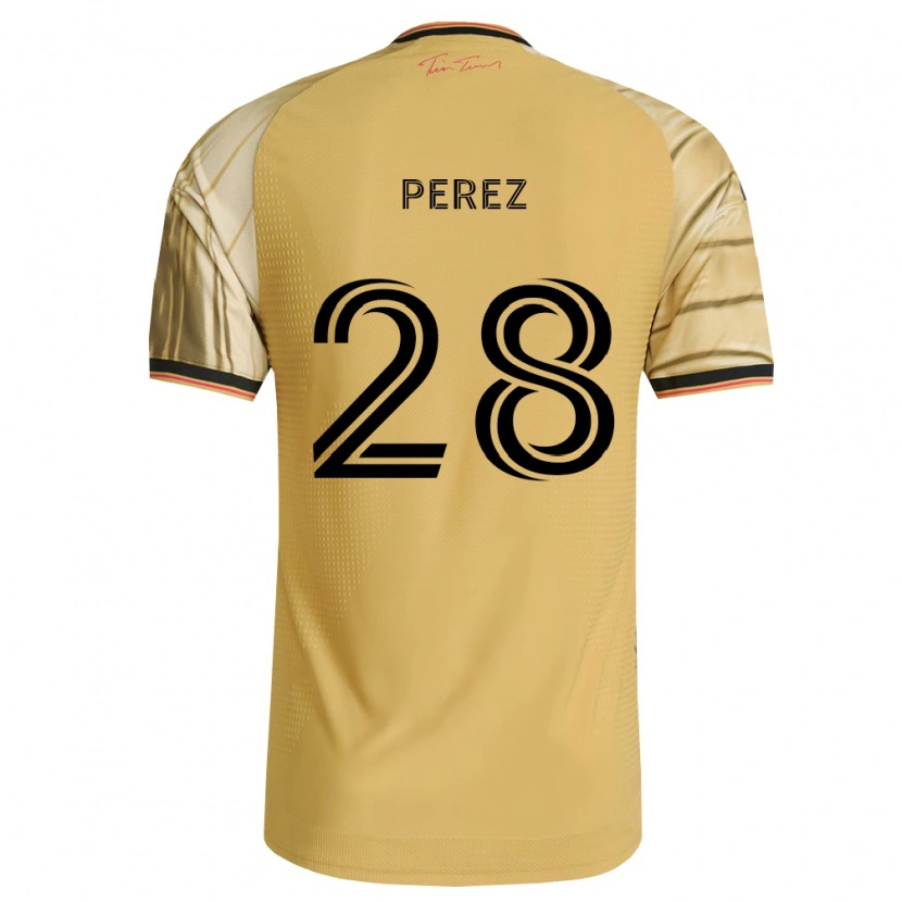Danxen Heren Miguel Perez #28 Bruin Geel Zwart Uitshirt Uittenue 2026/27 T-Shirt